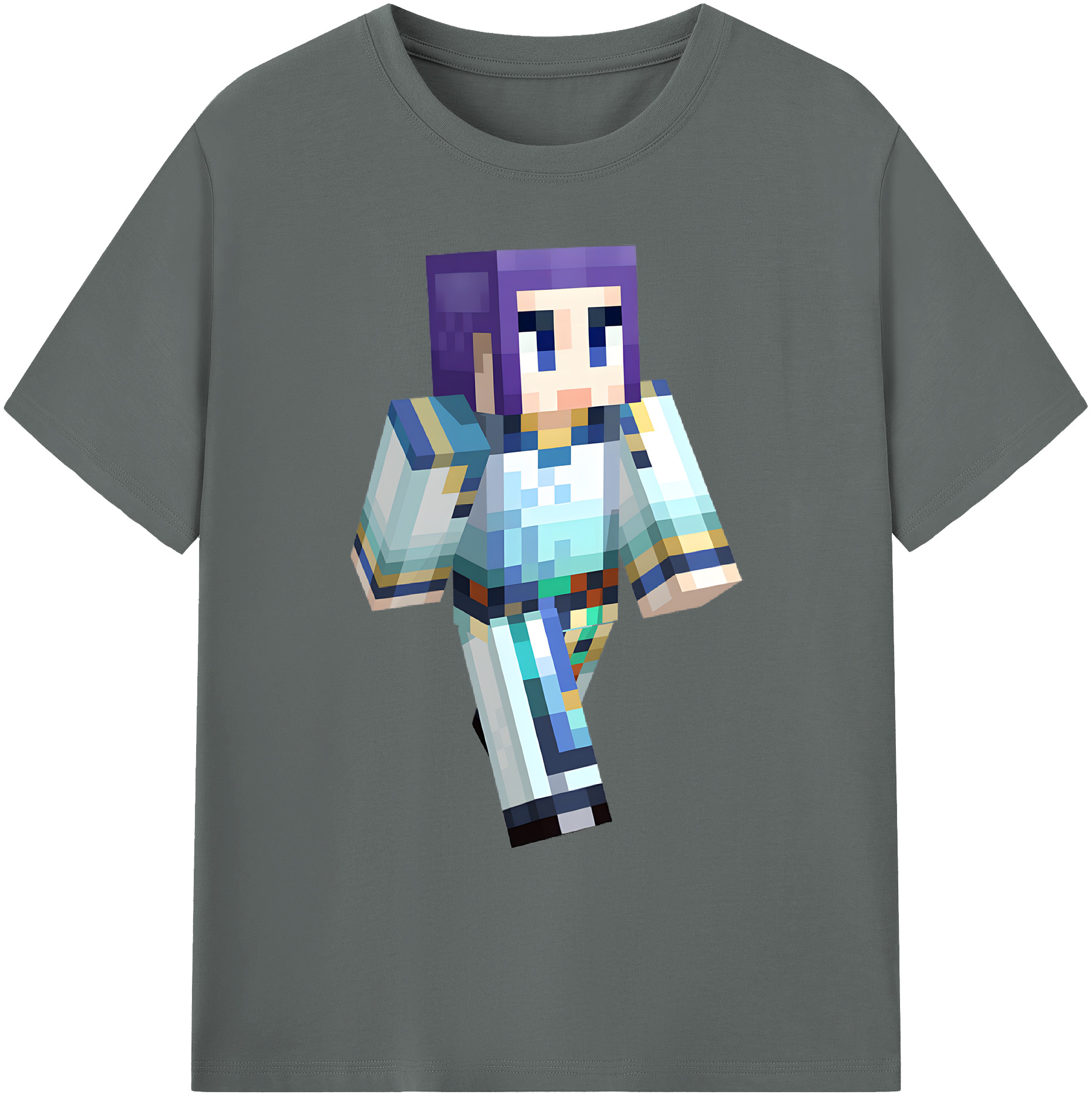 （画像用） マインクラフト ブロックの世界 Minecraft MC Block world 綿100％ メンズ半袖Tシャツ｜肌触りやわらか＆通気性